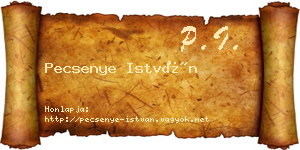 Pecsenye István névjegykártya