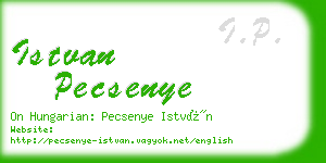 istvan pecsenye business card